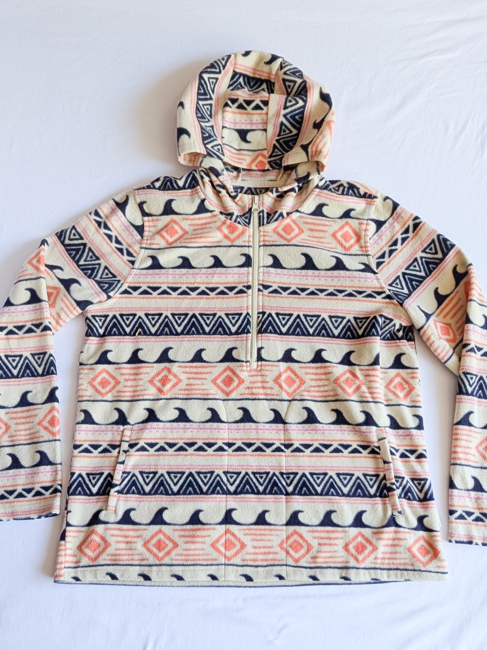 O’Neil Surf AOP Half Zip Pullover fleece hoodie Super Soft Women's Size Large